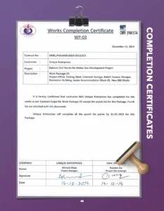 Balance Civil Works — Mehar Gas Development, Package 3